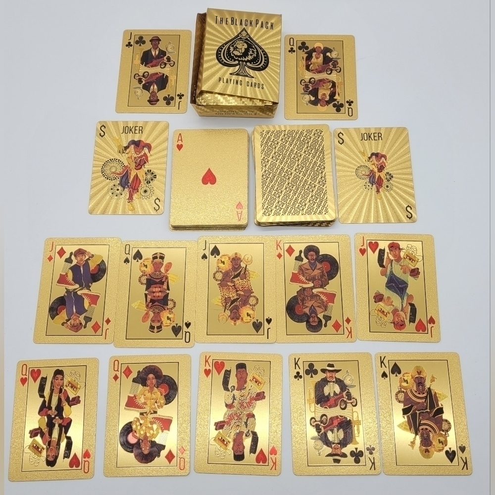 The Black Pack playing Cards Black Culture Inspired 24k Gold finish​​​